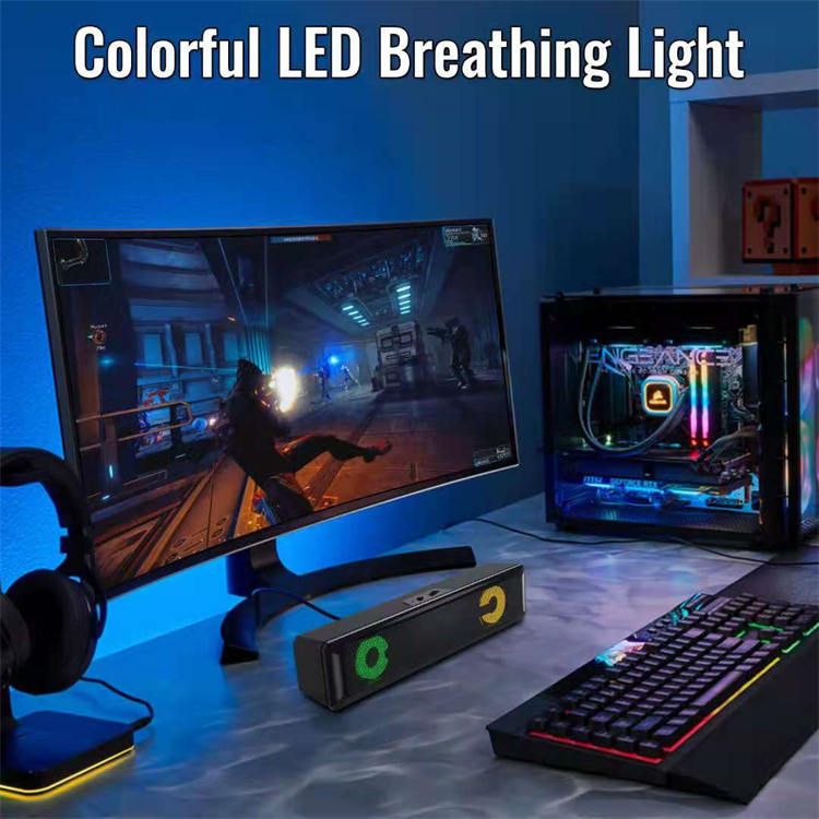 colourful led light in speaker
