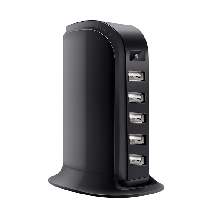 A13 Hot Sale EU US Plug Multi Wall 5 USB Port Desktop Charger Tower hidden camera