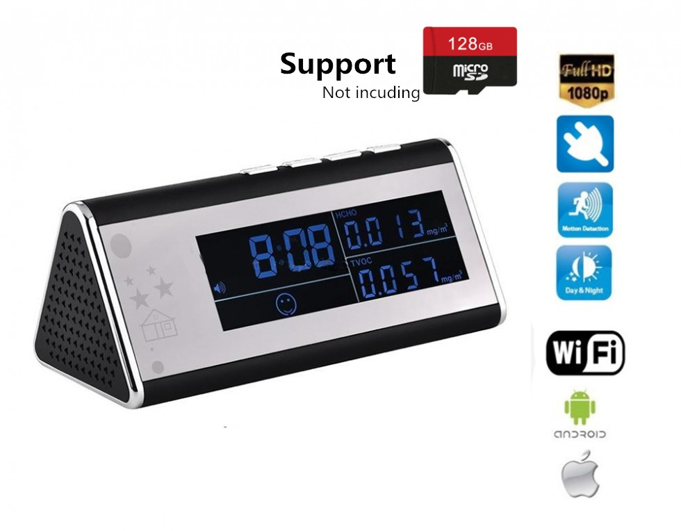 T12 Alarm clock with FULL HD WIFI camera and air quality monitoring