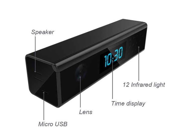 New Hd 1080p P2p Mini Wifi Desk Clock 1 X Clock Dv