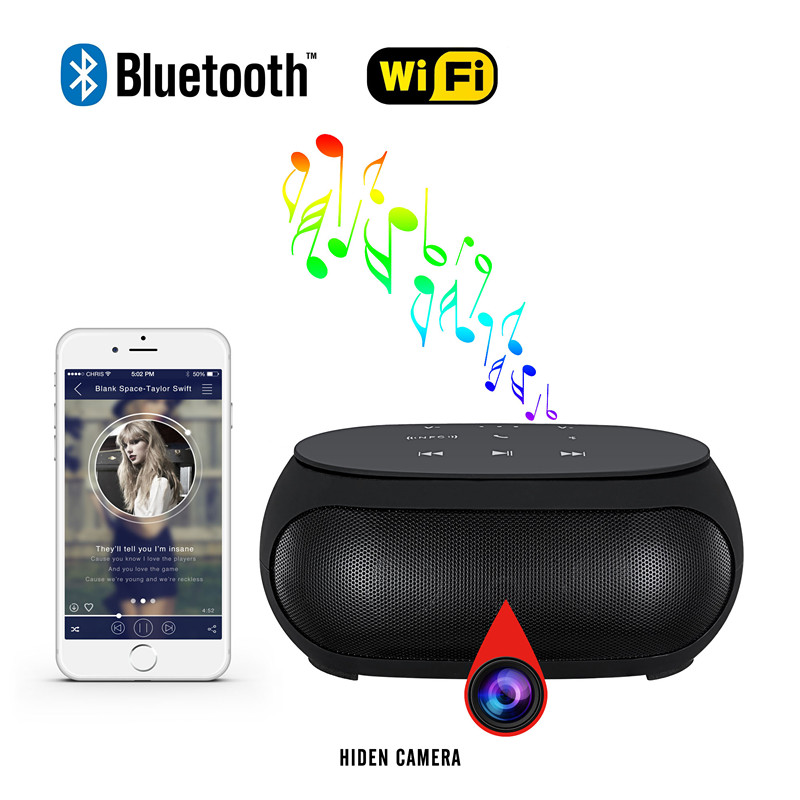 H14 4K HD multi-function Wifi spy bluetooth speaker Camera